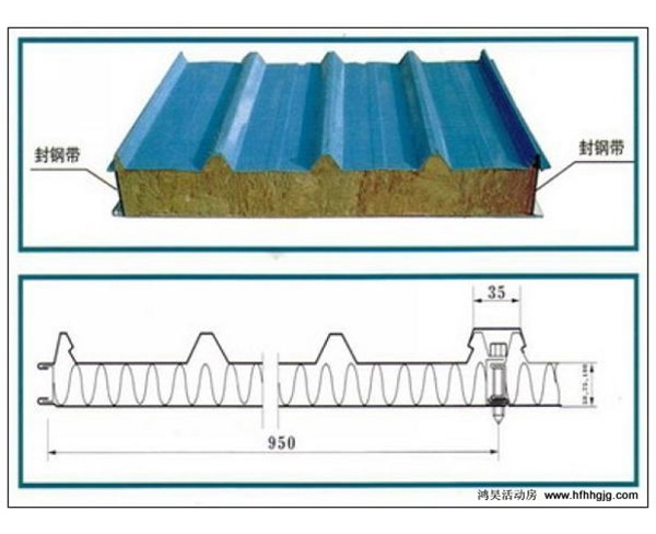 彩鋼夾芯巖棉瓦楞板